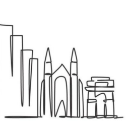 Line Sketch of Atlanta Cityscape